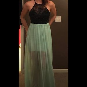Black/ mint formal gown